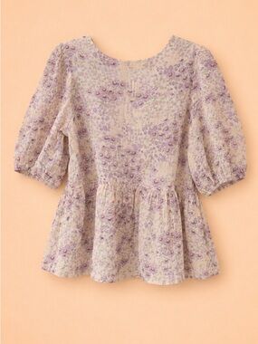 H&M FLORAL PEPLUM BLOUSE